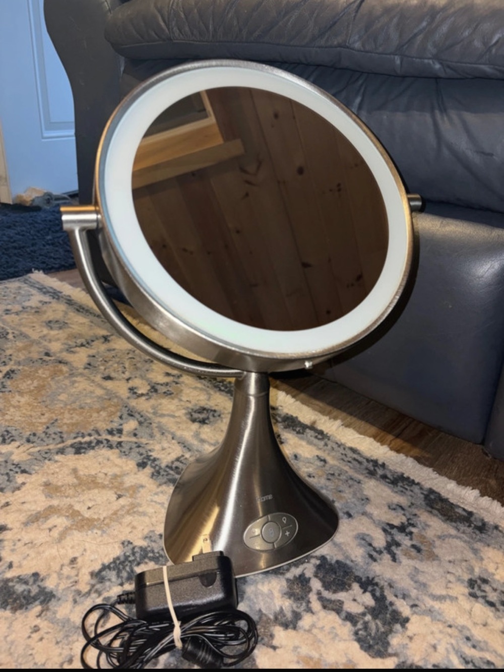iHome Bluetooth Makeup Mirror with Magnified Side and Normal Side
